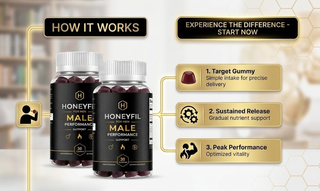 How HoneyFil works: target gummy, sustained release, peak performance